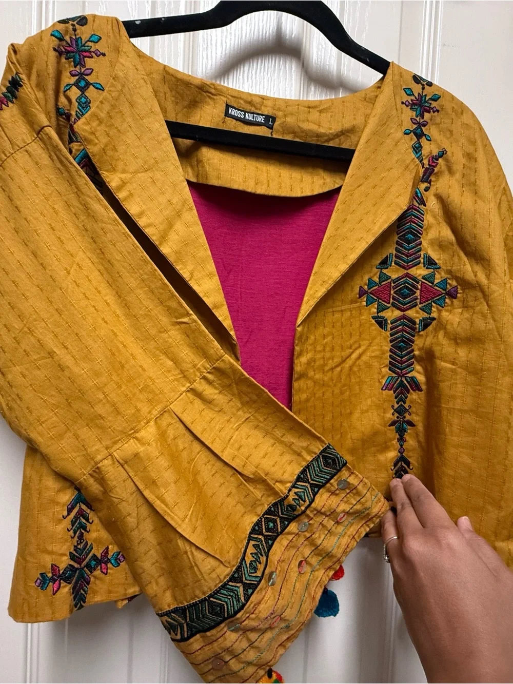 Mustard Embroidered Women’s Jacket